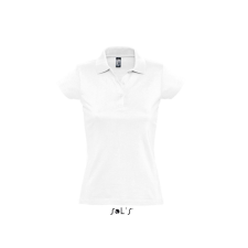 SOL&#039;S PRESCOTT rövid ujjú galléros Női pamut piké póló SO11376, White-S női póló