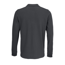SOL'S PRIME hosszú ujjú férfi galléros póló SO03983, Dark Grey-S férfi póló