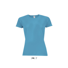 SOL&#039;S raglános Női rövid ujjú sport póló SO01159, Aqua-M női póló