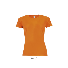 SOL&#039;S raglános Női rövid ujjú sport póló SO01159, Neon Orange-XS női póló