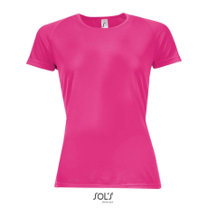 SOL'S raglános Női rövid ujjú sport póló SO01159, Neon Pink 2-S
