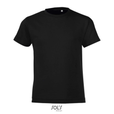 SOL'S REGENT FIT gyerek rövid ujjú kereknyakú póló SO01183, Deep Black-6A