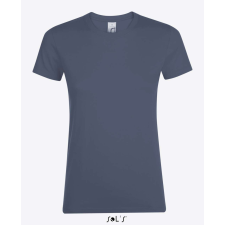 SOL'S REGENT Női kereknyakú rövid ujjú pamut póló SO01825, Denim-2XL női póló