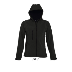 SOL'S REPLAY kapucnis cipzáras Női softshell dzseki SO46802, Black-XL