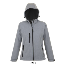 SOL&#039;S REPLAY kapucnis cipzáras Női softshell dzseki SO46802, Grey Melange-L női dzseki, kabát
