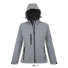 SOL'S REPLAY kapucnis cipzáras Női softshell dzseki SO46802, Grey Melange-L női dzseki, kabát