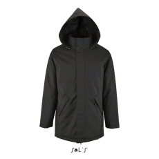 SOL'S ROBYN steppelt bélésű unisex kabát, gallérba rejthető kapucnival SO02109, Black-S