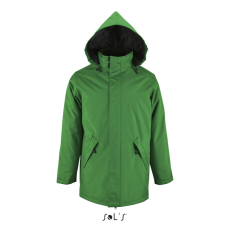 SOL'S ROBYN steppelt bélésű unisex kabát, gallérba rejthető kapucnival SO02109, Kelly Green-4XL