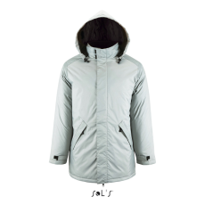 SOL'S ROBYN steppelt bélésű unisex kabát, gallérba rejthető kapucnival SO02109, Metal Grey-S