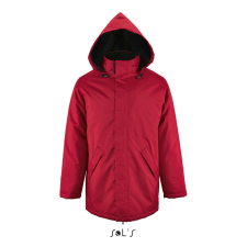 SOL&#039;S ROBYN steppelt bélésű unisex kabát, gallérba rejthető kapucnival SO02109, Red-L férfi kabát, dzseki