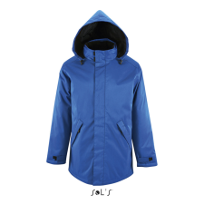 SOL&#039;S ROBYN steppelt bélésű unisex kabát, gallérba rejthető kapucnival SO02109, Royal Blue-4XL férfi kabát, dzseki