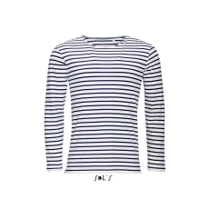 SOL'S SO01402 SOL'S MARINE HOSSZÚ UJJÚ CSÍKOS PÓLÓ, White/Navy - S