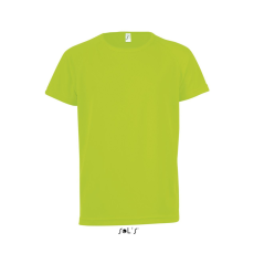 SOL'S SPORTY raglán ujjú kereknyakú gyerek sportpóló SO01166, Neon Green-6A