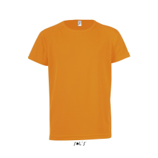 SOL'S SPORTY raglán ujjú kereknyakú gyerek sportpóló SO01166, Neon Orange-6A