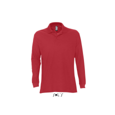 SOL'S STAR hosszú ujjú férfi galléros pamut póló SO11328, Red-L