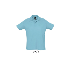 SOL'S SUMMER II rövid ujjú férfi galléros piké pamut póló SO11342, Atoll Blue-XL