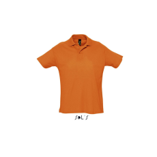 SOL'S SUMMER II rövid ujjú férfi galléros piké pamut póló SO11342, Orange-M