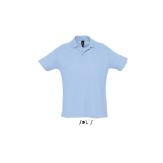 SOL'S SUMMER II rövid ujjú férfi galléros piké pamut póló SO11342, Sky Blue-2XL