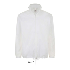 SOL'S széldzseki, gallérba rejtett kapucnival SO01618, White-XL férfi kabát, dzseki