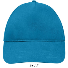 SOL'S tépőzáras 5 paneles pamut baseball sapka SO88110, Aqua-U