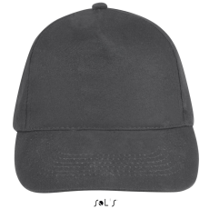 SOL'S tépőzáras 5 paneles pamut baseball sapka SO88110, Dark Grey-U