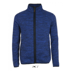 SOL'S Uniszex kabát SOL'S SO01652 Sol'S Turbo - Knitted Fleece Jacket -XS, Bugatti Blue/Navy Pro