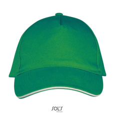 SOL'S Uniszex pamut 5 paneles baseball sapka, SOL'S SO00594, Kelly Green/White-U