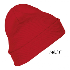 SOL'S Uniszex sapka SOL'S SO01664 Sol'S pittsburgh - Solid-Colour Beanie With Cuffed Design -Egy méret, Red