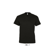 SOL'S VICTORY V-nyakú férfi rövid ujjú póló SO11150, Deep Black-3XL