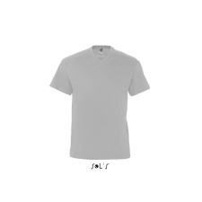SOL&#039;S VICTORY V-nyakú férfi rövid ujjú póló SO11150, Grey Melange-XL férfi póló