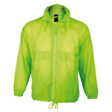 SOL&#039;S vízálló, kapucnis széldzseki SO32000, Neon Lime-2XL férfi kabát, dzseki