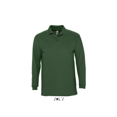 SOL'S WINTER II hosszú ujjú három gombos férfi galléros piké pamut póló SO11353, Golf Green-S