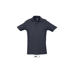 SOL'S WINTER II rövid ujjú három gombos férfi galléros pamut piké póló SO11362, Navy-5XL