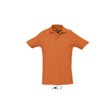SOL&#039;S WINTER II rövid ujjú három gombos férfi galléros pamut piké póló SO11362, Orange-2XL férfi póló