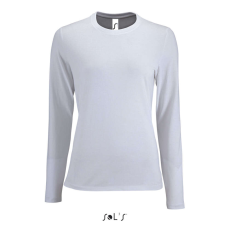  SOL&- 039;S IMPERIAL Női hosszú ujjú környakas pamut póló SO02075, White-M