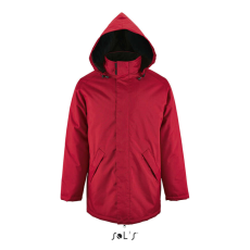  SOL&- 039;S ROBYN steppelt bélésű unisex kabát, gallérba rejthető kapucnival SO02109, Red-XL