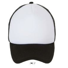SOL'S Bubble - 5 lapos mesh sapka (fehér/fekete