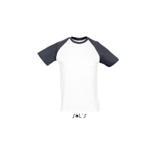 SOL'S Funky - férfi 2 színű raglán ujjú póló (fehér/fekete, 3XL) munkaruha