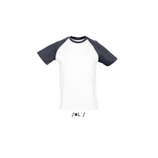 SOL'S Funky - férfi 2 színű raglán ujjú póló (fehér/piros, 2XL)