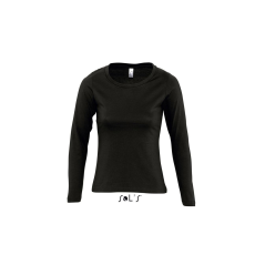 SOL'S Majestic - női környakú hosszú ujjú póló (deep black, XL)
