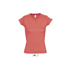 SOL'S Moon - női v-nyakú póló (red, XL) munkaruha