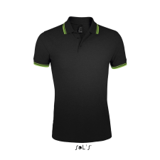 SOL'S Pasadena Men - galléros póló (fekete/fehér, 2XL) munkaruha
