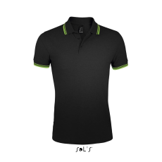 SOL'S Pasadena Men - galléros póló (fekete/fehér, 3XL)