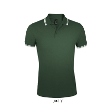 SOL'S Pasadena Men - galléros póló (forest green/white, XL)