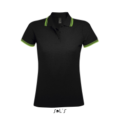 SOL'S Pasadena Women - galléros póló (fekete/fehér, XL)