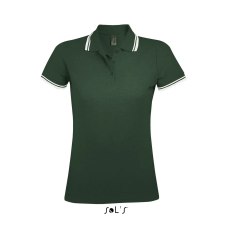 SOL'S Pasadena Women - galléros póló (forest green/white, XL) női póló