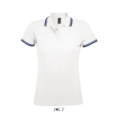 SOL'S Pasadena Women - galléros póló (white/navy, XL)