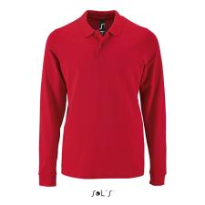 SOL'S Perfect LSL Men - hosszú ujjú piké galléros póló (red, XL) munkaruha