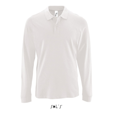 SOL'S Perfect LSL Men - hosszú ujjú piké galléros póló (white, 2XL)