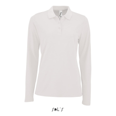 SOL'S Perfect LSL Women - hosszú ujjú piké galléros póló (white, XL)